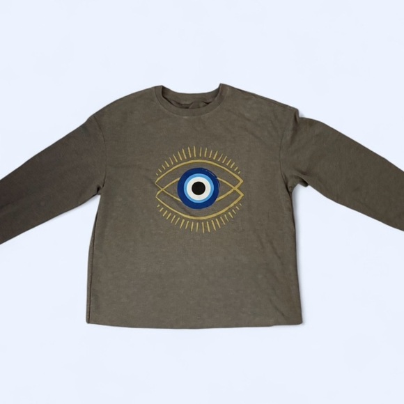 Women’s NEW Dark Gray Graphic Crew Neck Sweatshirt Size L - Picture 3 of 7